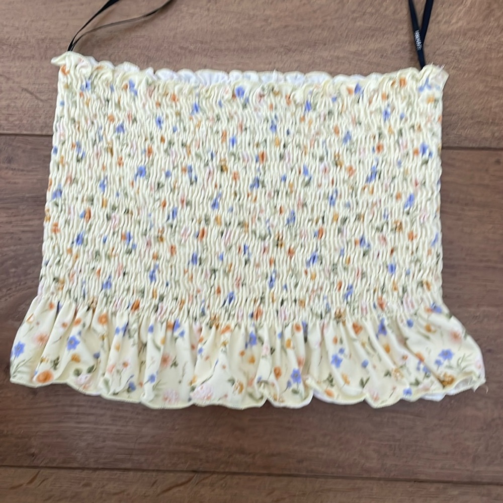 Forever 21 Floral Smocked Medium Tube Top